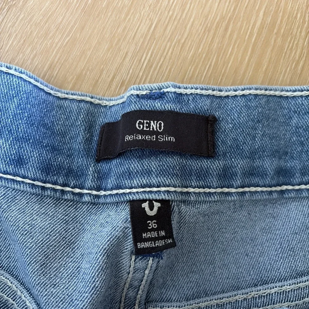 True Religion Mens Geno  Stitch Flap Pocket Relaxed Slim Fit Stretch Size 36x32